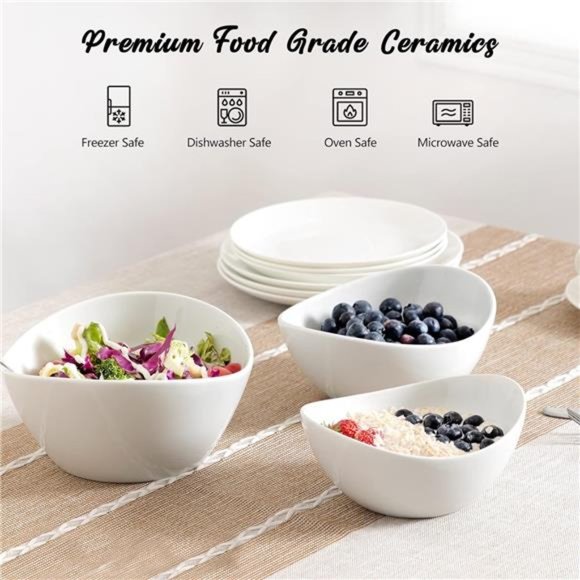 3Tier Bowl Set with Metal Rack, Ceramic Fruit Bowl Serving, Tiered Serving Stand - Picture 3 of 6